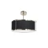 Harrison -1-Light Black and Brushed Nickel Semi-Flush Mount Drum Pendant, Caged Linen Shade by Robert Stevenson Lighting -Litton Lane Sales brushed nickel robert stevenson lighting flush mount lights ec1274 64 1000