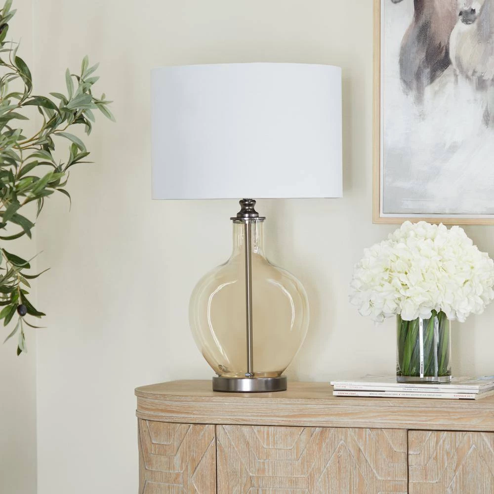 27 In. White Polyester Traditional Table Lamp by Litton Lane 11 27 In. White Polyester Traditional Table Lamp by Litton Lane - Image 9