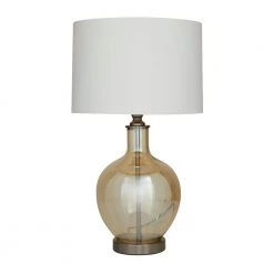 27 In. White Polyester Traditional Table Lamp by Litton Lane