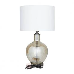 27 In. White Polyester Traditional Table Lamp by Litton Lane 13 27 In. White Polyester Traditional Table Lamp by Litton Lane -Litton Lane Sales champagne litton lane table lamps 040574 66 1000