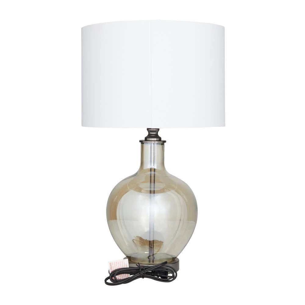 27 In. White Polyester Traditional Table Lamp by Litton Lane 5 27 In. White Polyester Traditional Table Lamp by Litton Lane - Image 3