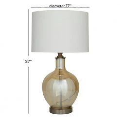 27 In. White Polyester Traditional Table Lamp by Litton Lane 18 27 In. White Polyester Traditional Table Lamp by Litton Lane -Litton Lane Sales champagne litton lane table lamps 040574 76 1000