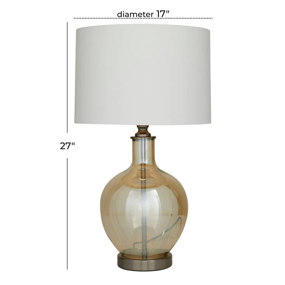 27 In. White Polyester Traditional Table Lamp by Litton Lane 10 27 In. White Polyester Traditional Table Lamp by Litton Lane - Image 8