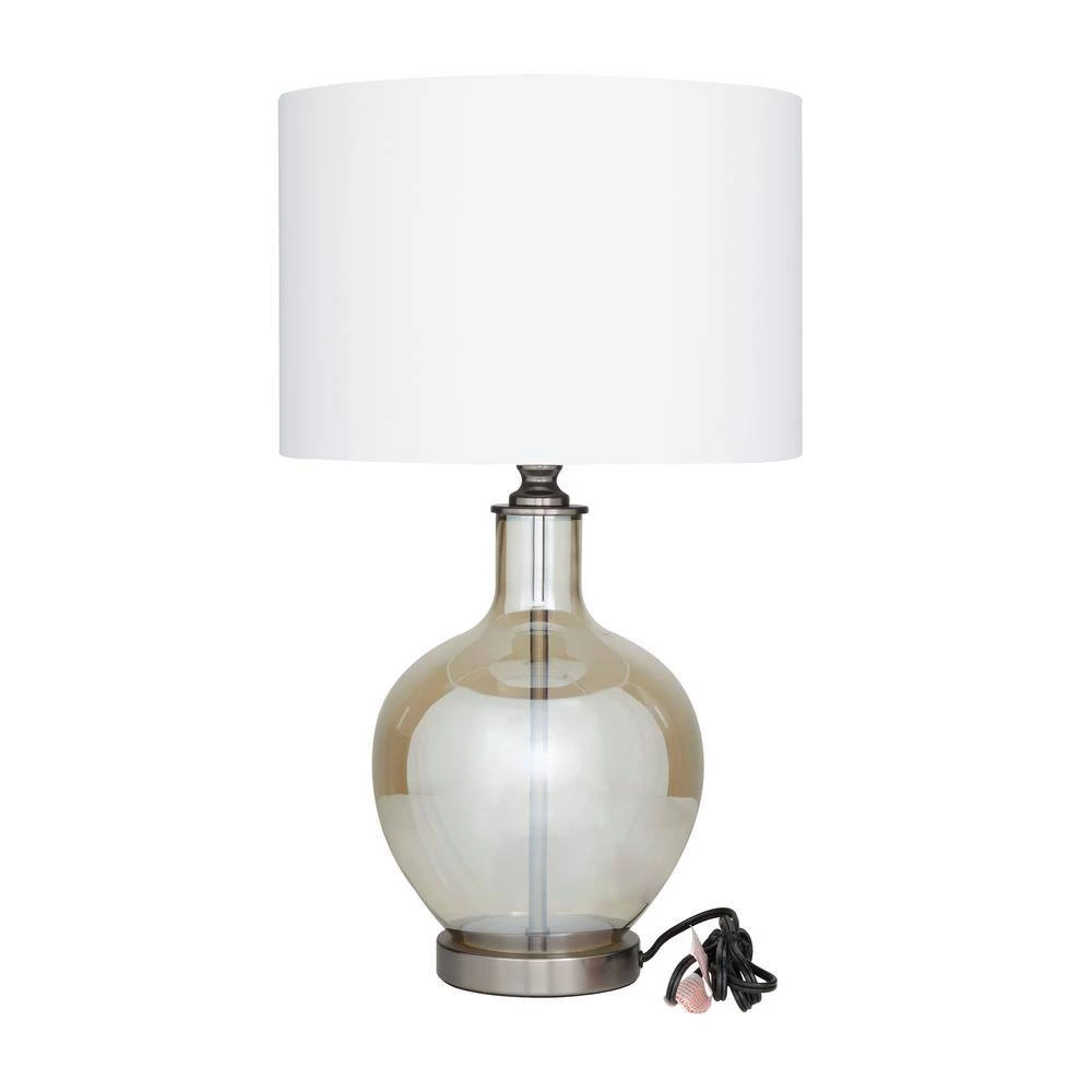 27 In. White Polyester Traditional Table Lamp by Litton Lane 7 27 In. White Polyester Traditional Table Lamp by Litton Lane - Image 5