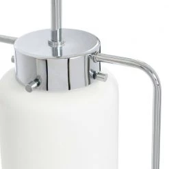 Ezra - Modern 1-Light Chrome Metal and Frosted Glass Pendant Light by Robert Stevenson Lighting -Litton Lane Sales chrome robert stevenson lighting pendant lights ec1311 44 1000