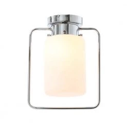 Ezra - Modern 1-Light Chrome Metal and Frosted Glass Pendant Light by Robert Stevenson Lighting -Litton Lane Sales chrome robert stevenson lighting pendant lights ec1311 76 1000