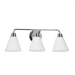Brody - 23 in. 3-Light Chrome Finish Vanity Light Metal with Frosted Glass by Robert Stevenson Lighting