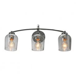 Adrian - 23 in. 3-Light Steel Chrome Finish and Clear Glass Vanity Light by Robert Stevenson Lighting -Litton Lane Sales chrome robert stevenson lighting vanity lighting ec1167c 1f 1000