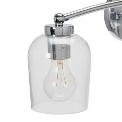 Adrian - 23 in. 3-Light Steel Chrome Finish and Clear Glass Vanity Light by Robert Stevenson Lighting -Litton Lane Sales chrome robert stevenson lighting vanity lighting ec1167c 44 1000
