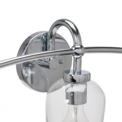 Adrian - 23 in. 3-Light Steel Chrome Finish and Clear Glass Vanity Light by Robert Stevenson Lighting -Litton Lane Sales chrome robert stevenson lighting vanity lighting ec1167c fa 1000