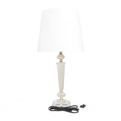25 in. White Linen Traditional Buffet Lamp by Litton Lane -Litton Lane Sales clear litton lane table lamps 040125 66 1000