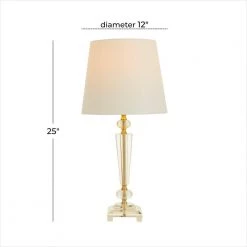 25 in. White Linen Traditional Buffet Lamp by Litton Lane -Litton Lane Sales clear litton lane table lamps 040125 76 1000