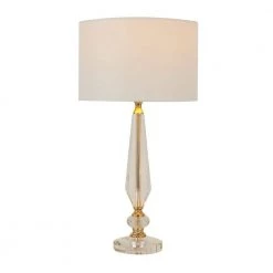 27 In. White Linen Traditional Buffet Lamp by Litton Lane