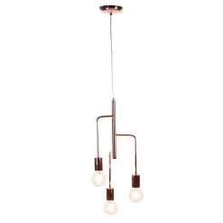 3-Light Modern Rose Gold Metal Pendant by Litton Lane