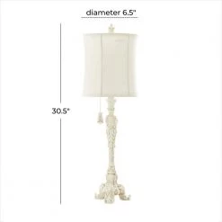 31 in. White Coastal Polystone Buffet Lamps by Litton Lane 20 31 in. White Coastal Polystone Buffet Lamps by Litton Lane -Litton Lane Sales cream litton lane table lamps 040534 76 1000
