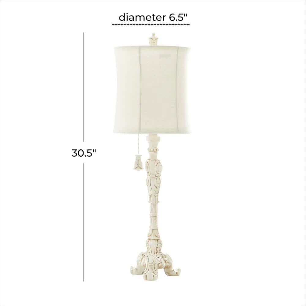 31 in. White Coastal Polystone Buffet Lamps by Litton Lane 11 31 in. White Coastal Polystone Buffet Lamps by Litton Lane - Image 9