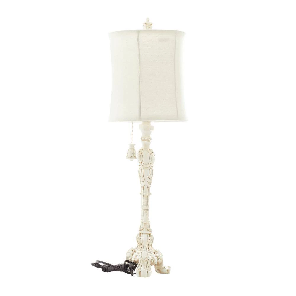 31 in. White Coastal Polystone Buffet Lamps by Litton Lane 8 31 in. White Coastal Polystone Buffet Lamps by Litton Lane - Image 6