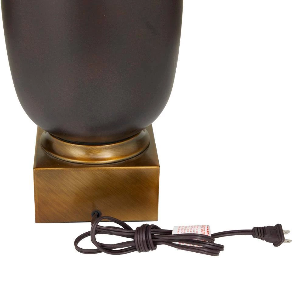 32 in. Dark Brown Glass Modern Table Lamp (Set of 2) by Litton Lane 4 32 in. Dark Brown Glass Modern Table Lamp (Set of 2) by Litton Lane - Image 2