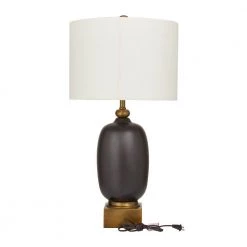 32 in. Dark Brown Glass Modern Table Lamp (Set of 2) by Litton Lane