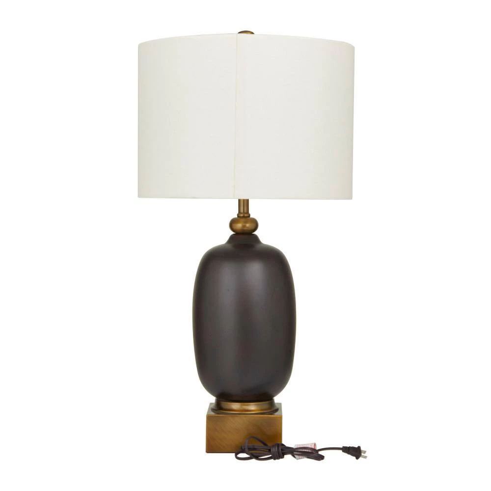 32 in. Dark Brown Glass Modern Table Lamp (Set of 2) by Litton Lane 3 32 in. Dark Brown Glass Modern Table Lamp (Set of 2) by Litton Lane