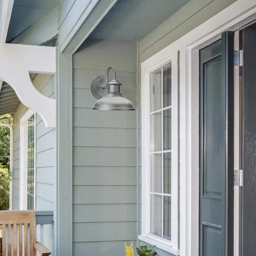 Carson - 1-Light Metal Outdoor Light with Shade, Galvanized Zinc by Robert Stevenson Lighting 9 Carson - 1-Light Metal Outdoor Light with Shade, Galvanized Zinc by Robert Stevenson Lighting - Image 7