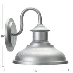 Carson - 1-Light Metal Outdoor Light with Shade, Galvanized Zinc by Robert Stevenson Lighting 14 Carson - 1-Light Metal Outdoor Light with Shade, Galvanized Zinc by Robert Stevenson Lighting -Litton Lane Sales galvanized zinc robert stevenson lighting outdoor sconces ec1230 fa 1000