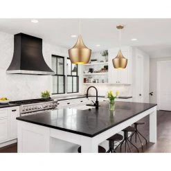 Berkley 1-Light Gold Pendant by Bromi Design -Litton Lane Sales gold bromi design chandeliers b6001g 4f 1000