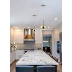 Crosby 1-Light 5.91 in. Dia Flush Mount Ceiling Fixture by Bromi Design -Litton Lane Sales gold bromi design chandeliers b6709 4f 1000