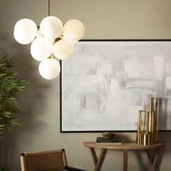 8-Light Gold Metal Modern Chandelier by Litton Lane -Litton Lane Sales gold litton lane chandeliers 042039 31 1000