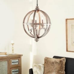 3-Light Gold Wood Chandelier by Litton Lane -Litton Lane Sales gold litton lane chandeliers 42618 31 1000