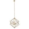 4-Light Gold Caged Chandelier with Link Style Chain by Litton Lane -Litton Lane Sales gold litton lane chandeliers 70036 64 1000