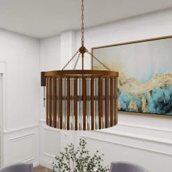 6 Light Brass Metal Chandelier by Litton Lane 17 6 Light Brass Metal Chandelier by Litton Lane -Litton Lane Sales gold litton lane chandeliers 70040 66 1000