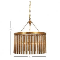 6 Light Brass Metal Chandelier by Litton Lane 23 6 Light Brass Metal Chandelier by Litton Lane -Litton Lane Sales gold litton lane chandeliers 70040 76 1000
