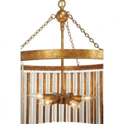 6 Light Brass Metal Chandelier by Litton Lane 22 6 Light Brass Metal Chandelier by Litton Lane -Litton Lane Sales gold litton lane chandeliers 70040 fa 1000