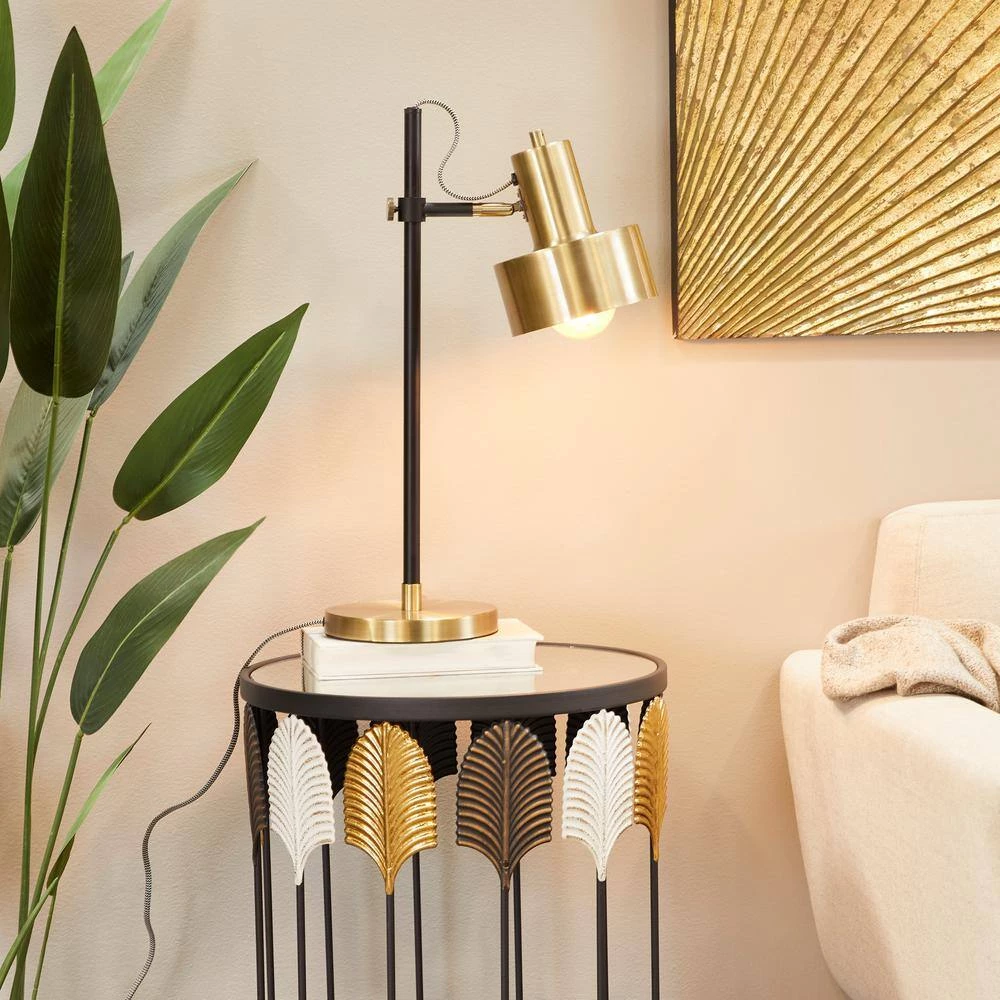 23 in. Gold Metal Contemporary Table Lamp by Litton Lane 8 23 in. Gold Metal Contemporary Table Lamp by Litton Lane - Image 6