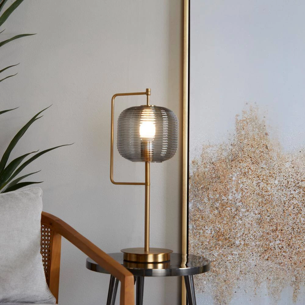 22 in. Gold Rectangle Metal Contemporary Table Lamp by Litton Lane 9 22 in. Gold Rectangle Metal Contemporary Table Lamp by Litton Lane - Image 7