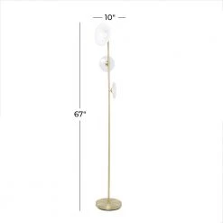 67 in. Gold Metal Modern Floor Lamp by Litton Lane 16 67 in. Gold Metal Modern Floor Lamp by Litton Lane -Litton Lane Sales gold litton lane floor lamps 040246 76 1000