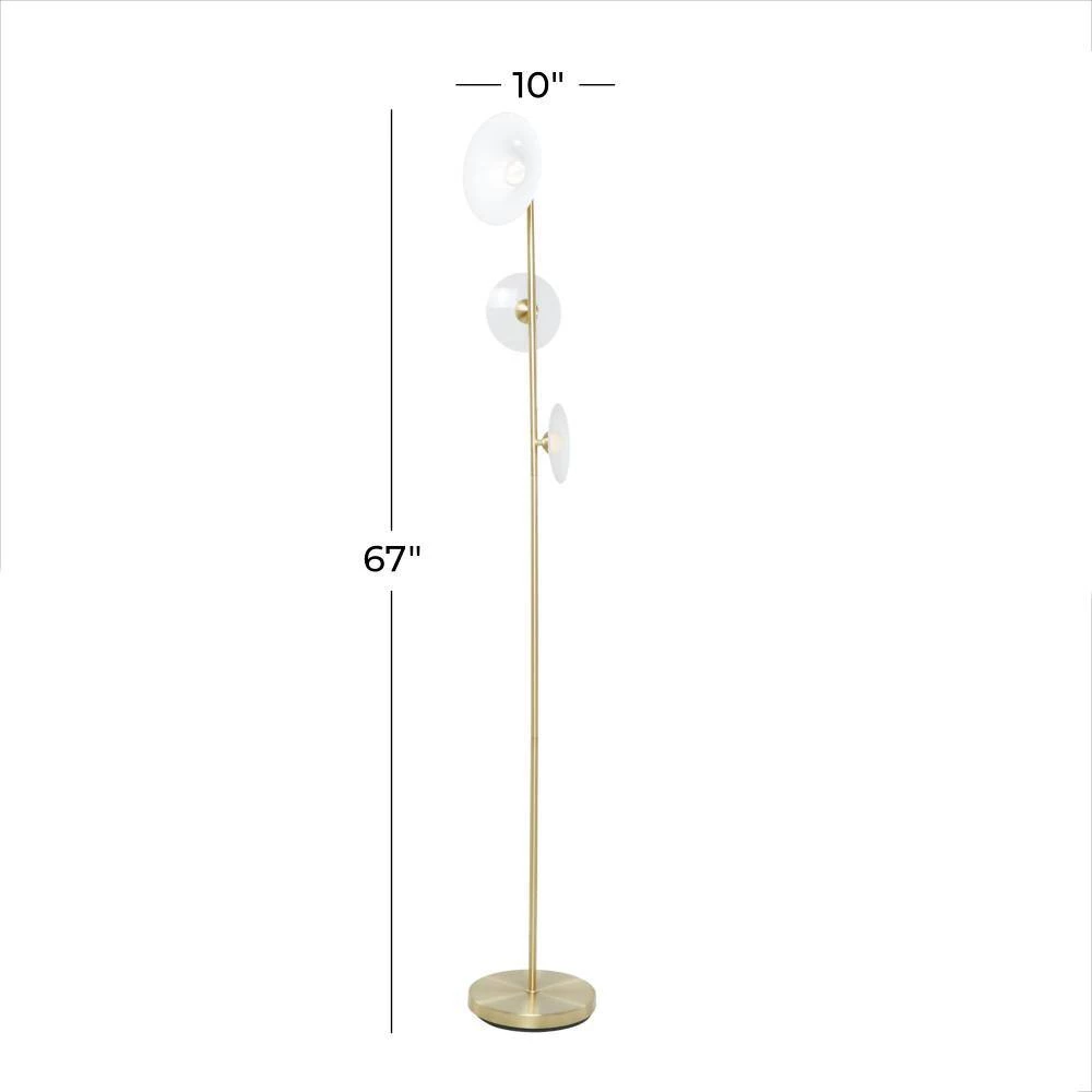 67 in. Gold Metal Modern Floor Lamp by Litton Lane 9 67 in. Gold Metal Modern Floor Lamp by Litton Lane - Image 7