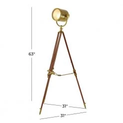 63 in. Gold Aluminum Vintage Floor Lamp by Litton Lane 18 63 in. Gold Aluminum Vintage Floor Lamp by Litton Lane -Litton Lane Sales gold litton lane floor lamps 042054 76 1000