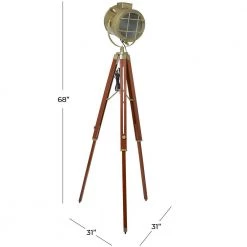 68 In. Gold Stainless Steel Vintage Floor Lamp by Litton Lane -Litton Lane Sales gold litton lane floor lamps 042056 c3 1000