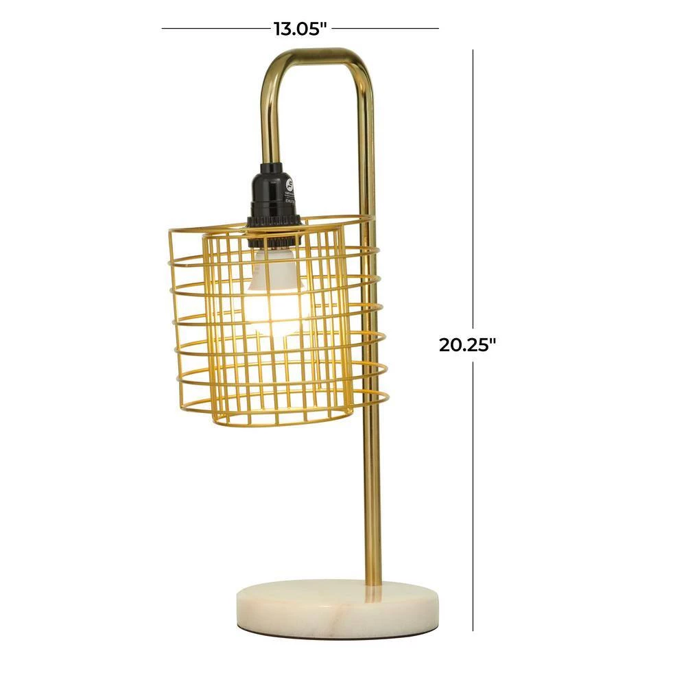 20 in. Gold Metal Industrial Table Lamp by Litton Lane 9 20 in. Gold Metal Industrial Table Lamp by Litton Lane - Image 7