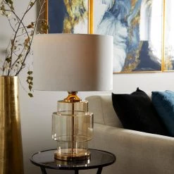 23 in. Gold Glass Glam Accent Lamp by Litton Lane -Litton Lane Sales gold litton lane table lamps 042683 31 1000
