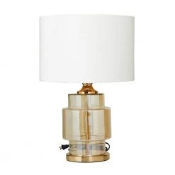 23 in. Gold Glass Glam Accent Lamp by Litton Lane