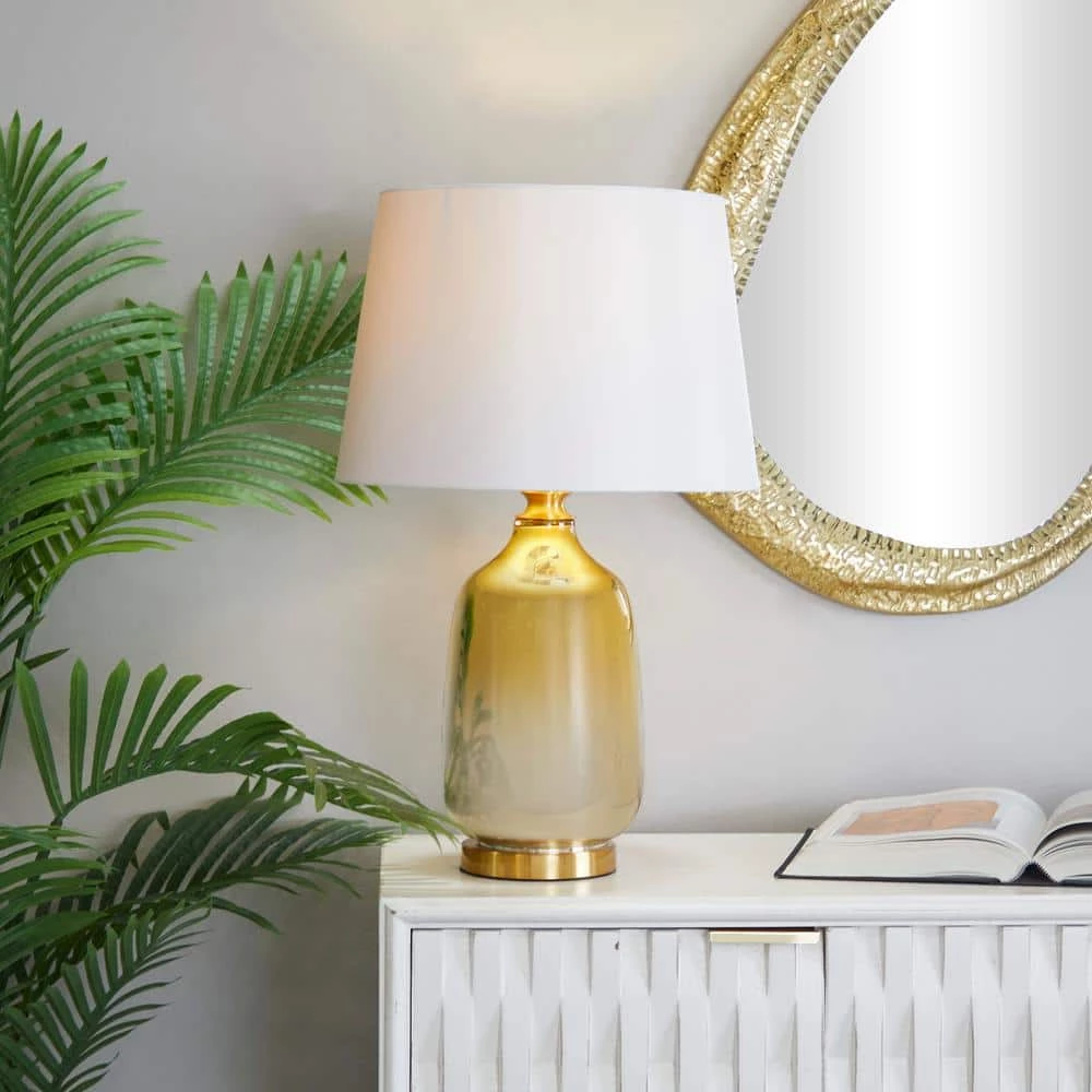 26 in. Gold Glass Glam Accent Lamp by Litton Lane 10 26 in. Gold Glass Glam Accent Lamp by Litton Lane - Image 8