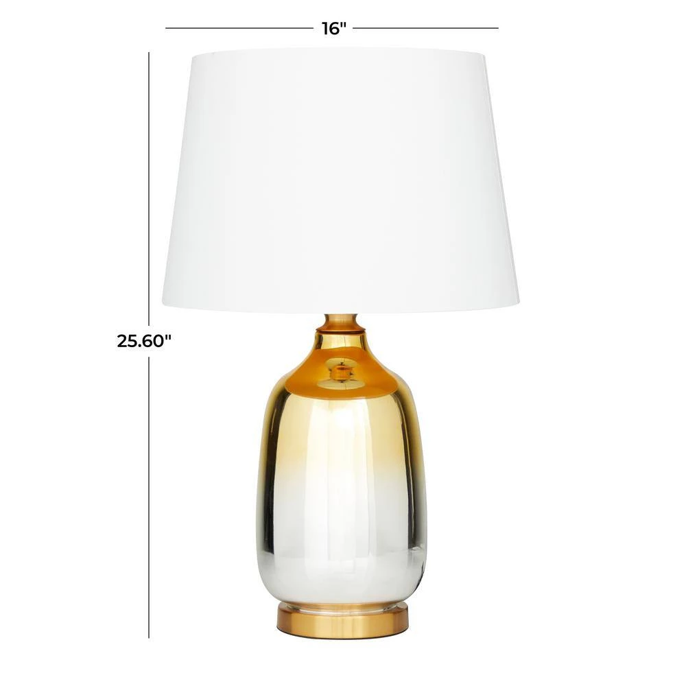 26 in. Gold Glass Glam Accent Lamp by Litton Lane 9 26 in. Gold Glass Glam Accent Lamp by Litton Lane - Image 7