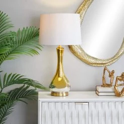 27 in. Gold Glass Glam Accent Lamp by Litton Lane -Litton Lane Sales gold litton lane table lamps 042688 31 1000