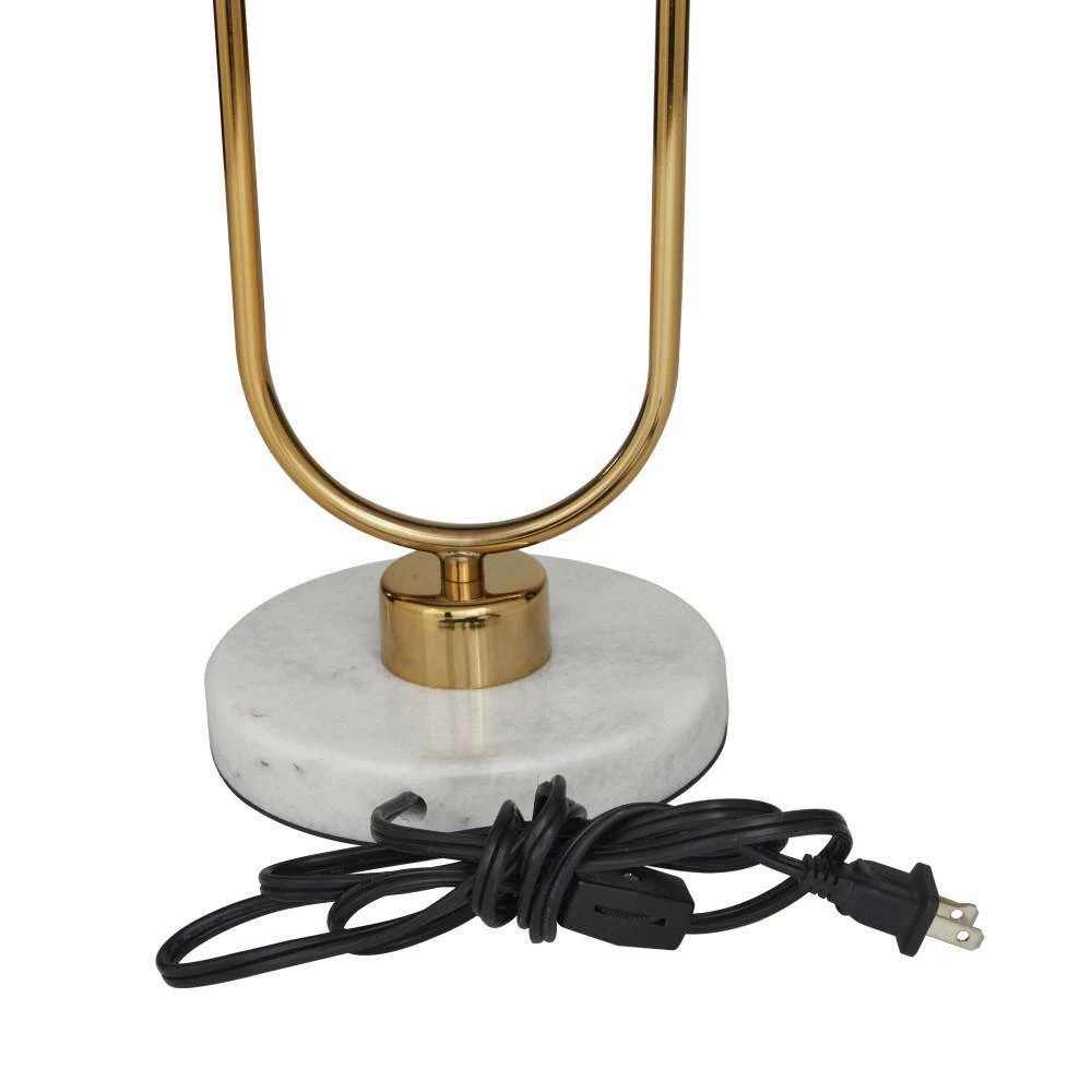 31 in. White Marble Contemporary Table Lamp by Litton Lane 7 31 in. White Marble Contemporary Table Lamp by Litton Lane - Image 5