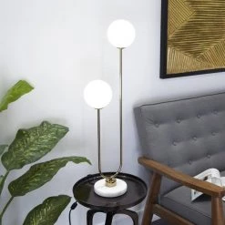 31 in. White Marble Contemporary Table Lamp by Litton Lane 17 31 in. White Marble Contemporary Table Lamp by Litton Lane -Litton Lane Sales gold litton lane table lamps 042900 31 1000