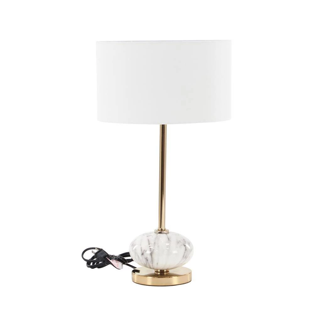 22 in. Gold Metal Buffet Lamp by Litton Lane 4 22 in. Gold Metal Buffet Lamp by Litton Lane - Image 2