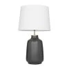 26 in. Grey Stoneware Modern Accent Lamp by Litton Lane -Litton Lane Sales gray litton lane table lamps 042436 64 1000